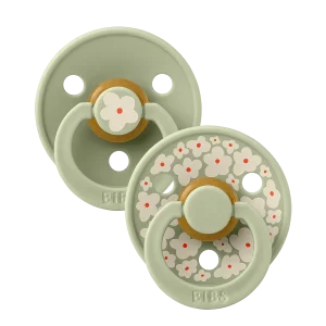 2 Chupetes BIBS Studio Colour Round Jasmine Sage Mix