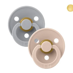 2 Chupetes BIBS Colour Round Cloud/Blush