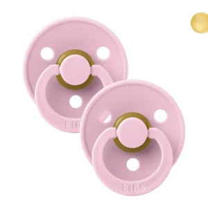 2 Chupetes BIBS Colour Round Baby Pink/Baby Pink