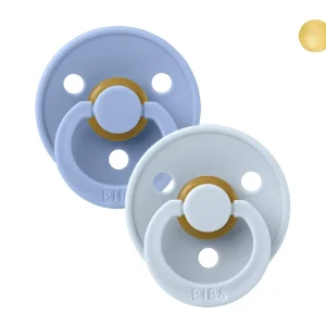 2 Chupetes BIBS Colour Round Sky Blue/Baby Blue